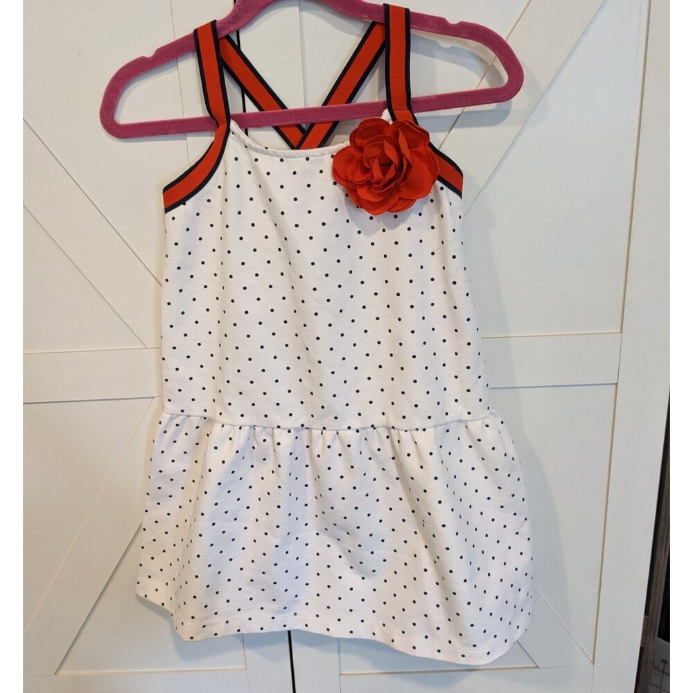 Janie and Jack Polka Dot Dress Girls Size 5 Red White Blue